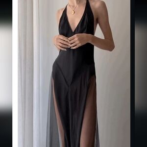 Silk Noir Maxi Gown